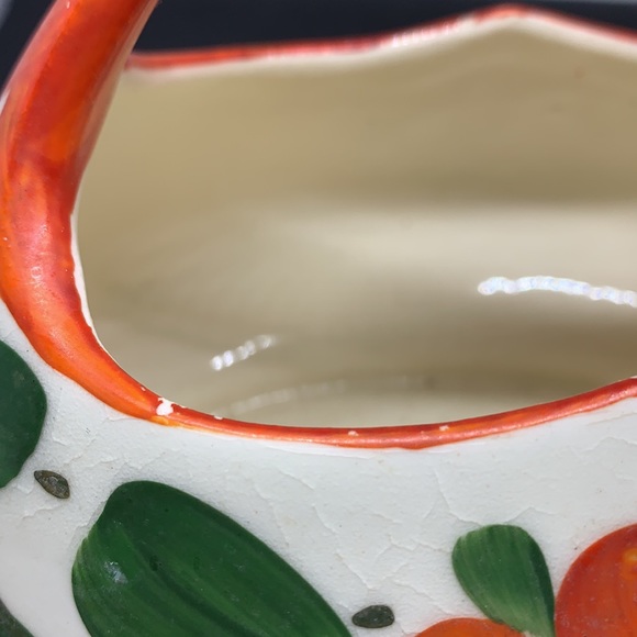 Vintage Czech Pottery Ceramic Basket GUC - Picture 5 of 9